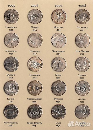 Монеты номиналом 25 центов