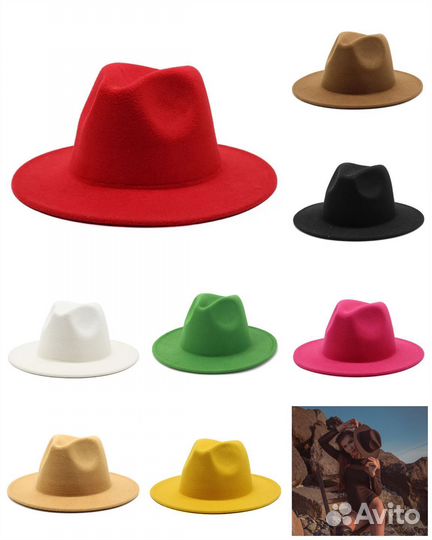 Шляпы белая, черная, красная, бежевая, розовая
