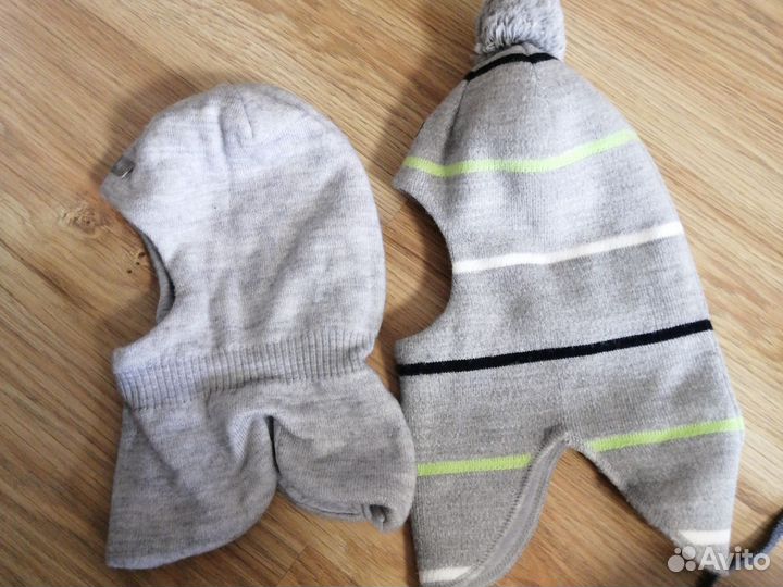 Шапка шлем зима серые и осень зелёная