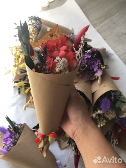 Мини букет комплимент из сухоцветов