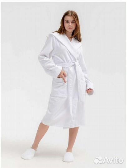Махровый халат белый, отэльный