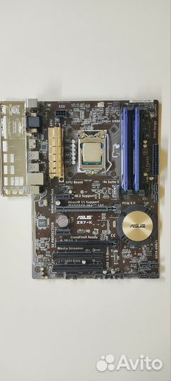 Мат.плата LGA1150 asus Z97-K+i5-4460+8гб DDR3