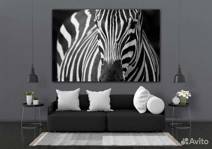 Картина маслом образ зебры