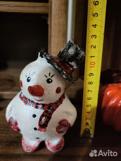 Елочная игрушка папье-маше Снеговик