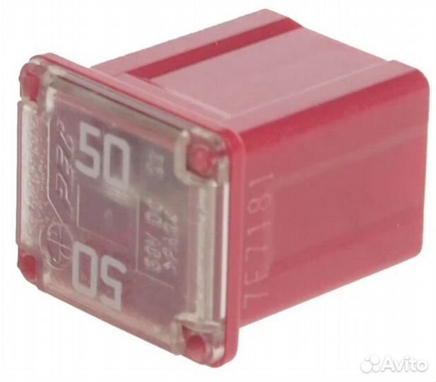 Предохранитель силовой 50A (красный) закрытый разъ