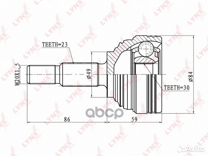 Шрус наружный renault Logan I 1.5D-1.6 06 / Sa