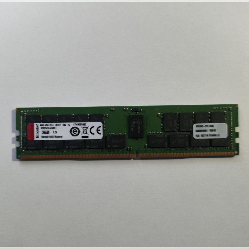 [KSM26RD4/32MEI] 32 Gb 2666 Mhz 2rx4 Rdimm Kingston Mei, Склад 1 Шт Ksm26rd4/32mei