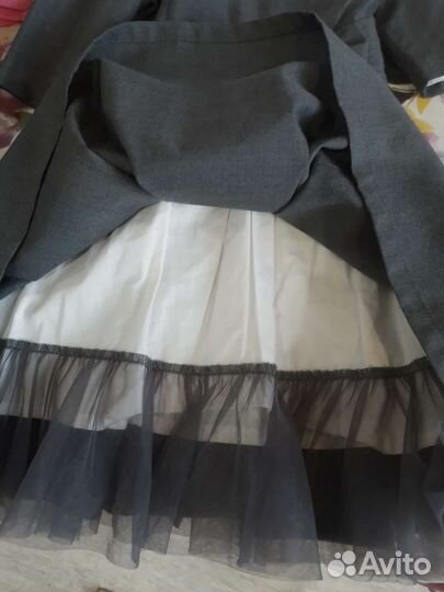 Школьное платье серое 128