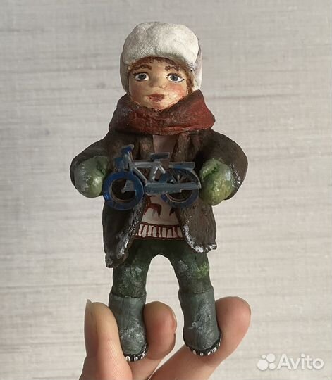 Ватная елочная игрушка мальчик