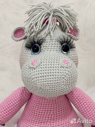 Бегемотик балерина вязанный ручной работы