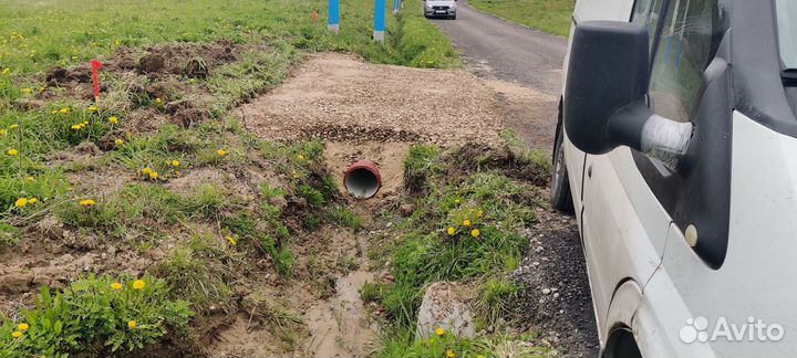 Заезд въезд на участок через канаву