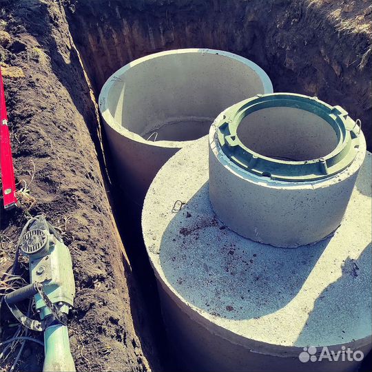 Септик с установкой/ жб кольца/ металл