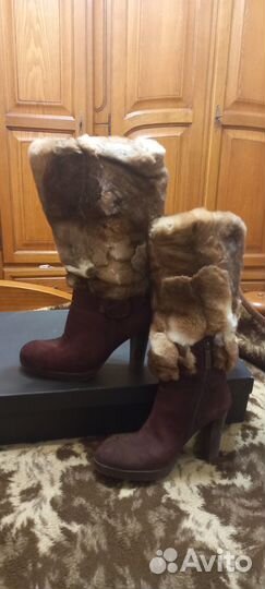 Сапоги/унты Marzetti 39 каблук замша Италия