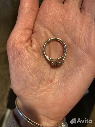 Серебряные серьги и кольцо Pandora