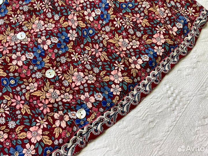 Юбка в цветочек миди р.50