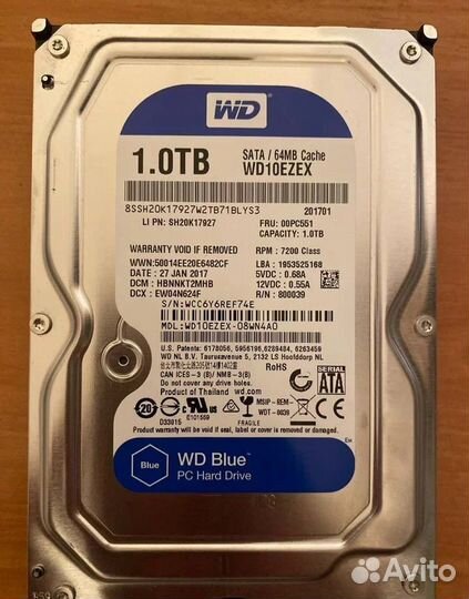 Жёсткий диск Western Digital WD Blue 1 TB