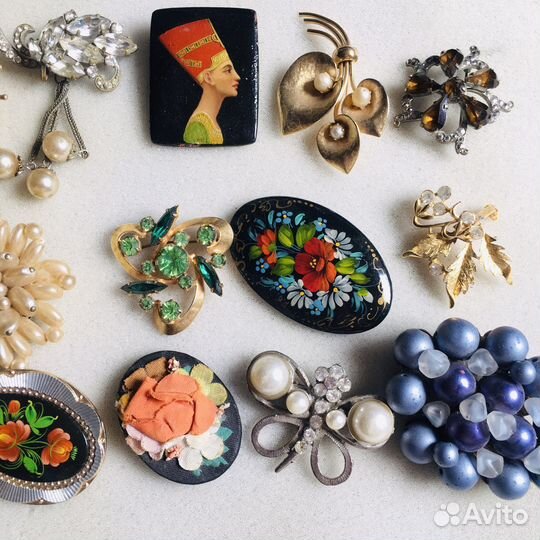Броши винтажные крупные