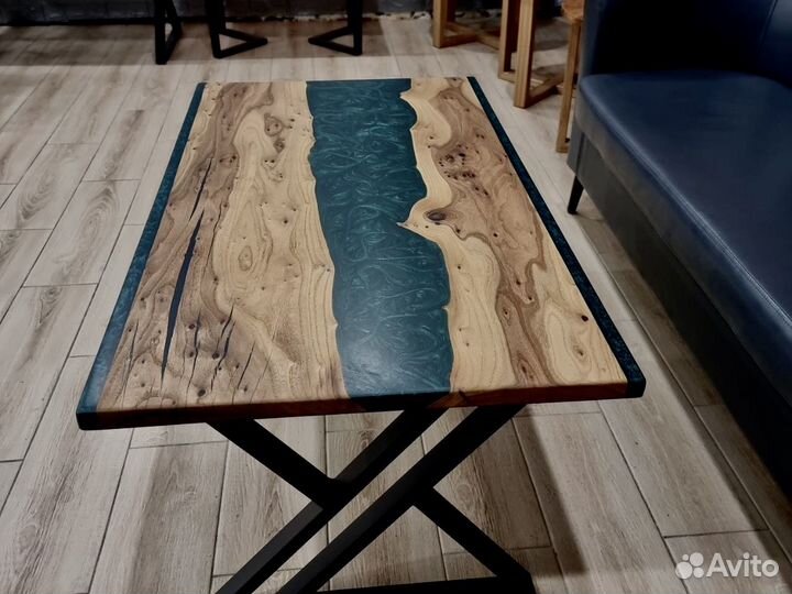 Стол из смолы, стол река, стол из эпоксидной смолы