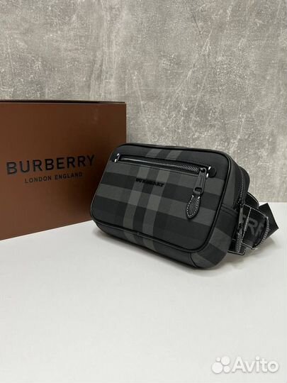 Мужская поясная сумка Burberry на пояс бананка кож