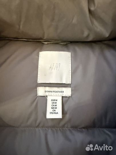 Пуховик hm premium m бежевый