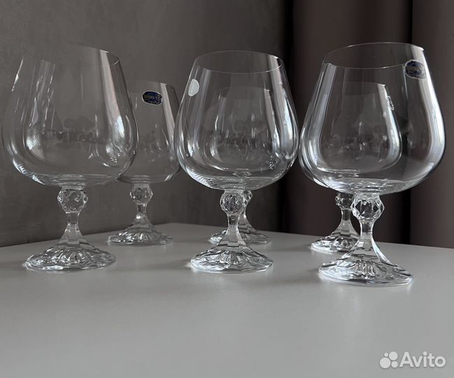 Бокалы bohemia crystal для бренди