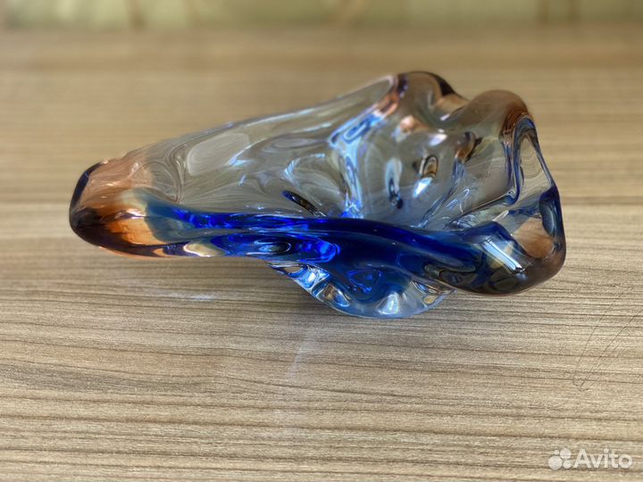 Пепельница чешское стекло