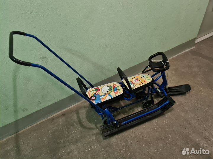 Детский снегокат (санки) двухместный