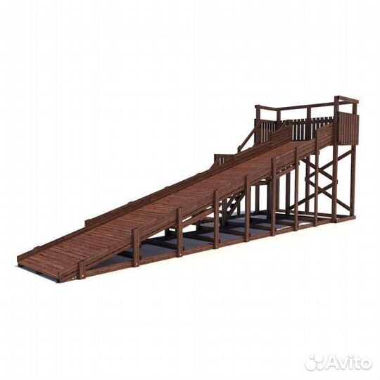 Зимняя деревянная горка CustWood Winter W8 (лестни