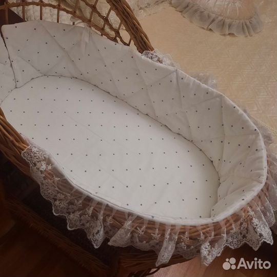 Детская люлька колыбель плетеная