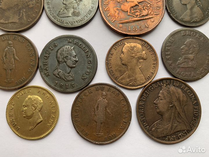 Монеты.-8 Старая Англия.Канада