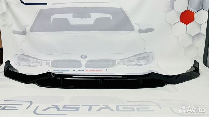 Сплиттер BMW F15 в стиле G05 черный глянец