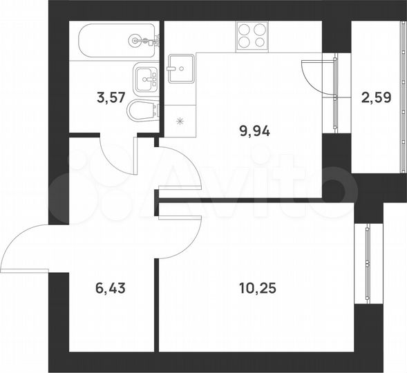 1-к. квартира, 32,8 м², 4/5 эт.