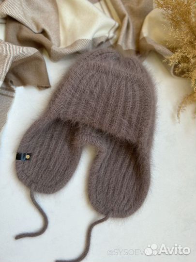 Шапка ушанка из ангоры