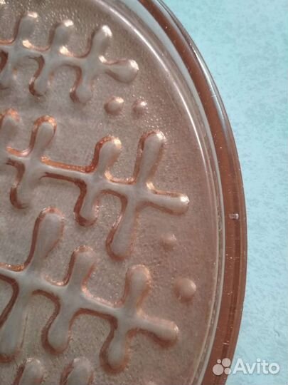 Блюдо для торта цветное стекло СССР