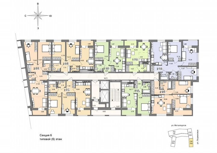2-к. квартира, 57,8 м², 15/19 эт.