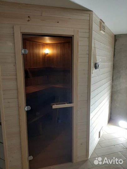 Дверь стеклянная в баню и сауну бронза Doorwood