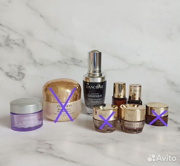 Пустые баночки от кремов, сыворотки