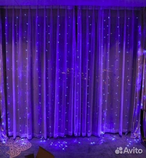 Новогодняя гирлянда (штора) 3х2