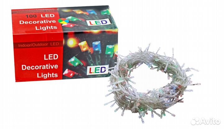 Гирлянда LED 9м, 100LED, белый, 50270