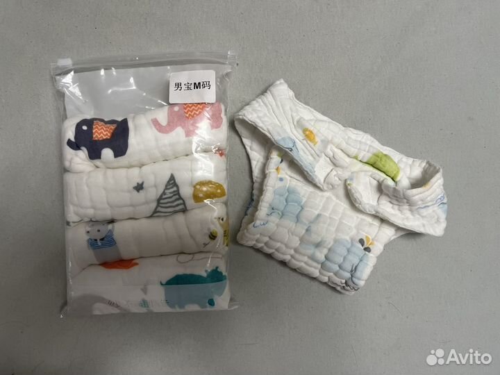 Многоразовые муслиновые подгузники+4 вкладыша