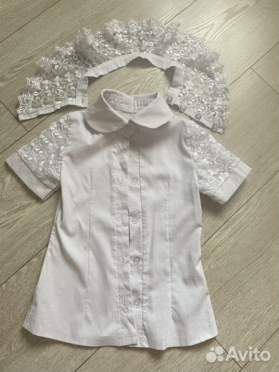 Блузка школьная для девочки 122