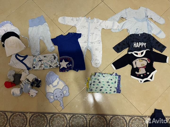 Детские вещи пакетом для мальчика от 0-7 месяцев