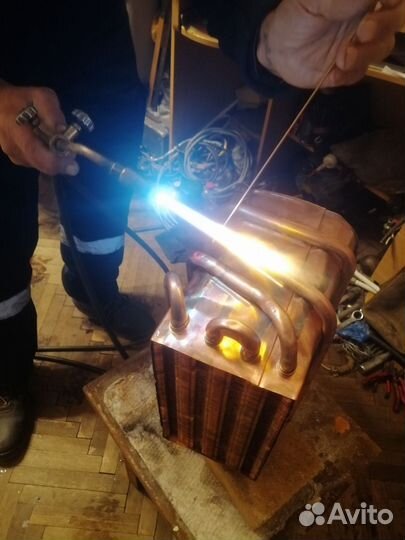 Пайка медных элементов, теплообменников и трубок