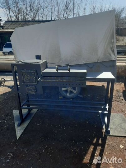 Мангал с топкой под казан