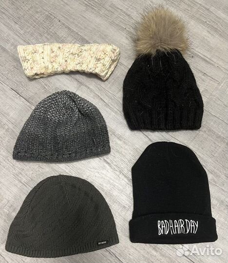 Шапки б/у (мужские и женские), повязка на голову