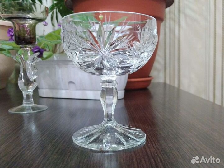 Ваза конфетница СССР. Хрусталь