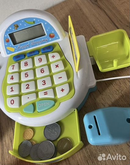 Игрушечная касса с продуктами