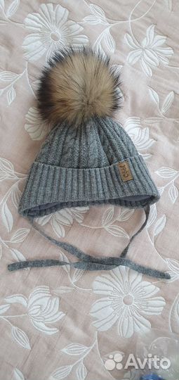 Шапка зимняя с натуральным помпоном 48-50