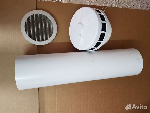 Приточный клапан кив125, длина трубы 500мм