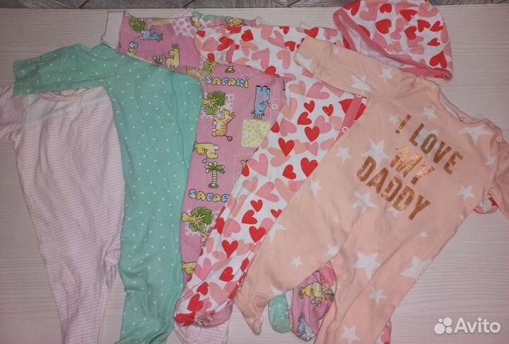 Вещи пакетом для девочки от 3 до 6 месяцев